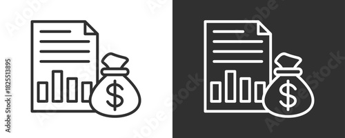 Statement Icon Set Vector Collection Isolated In Black And White