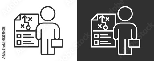Business Plan Icon Set Vector Collection Isolated In Black And White