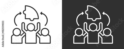 Team Building Icon Set Vector Collection Isolated In Black And White