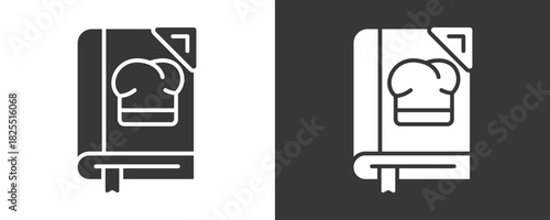 Cook Book Icon Set Vector Collection Isolated In Black And White