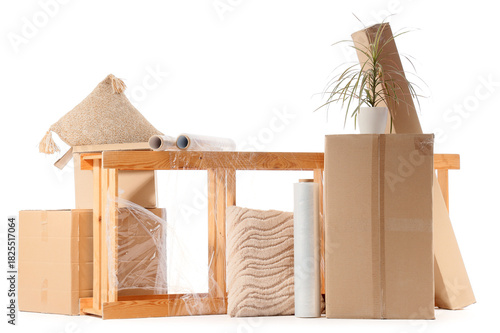 Shelving unit wrapped in st...