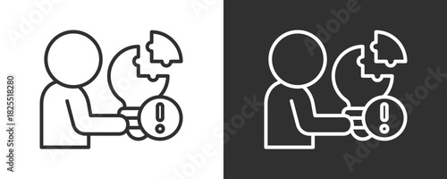 Puzzle Icon Set Vector Collection Isolated In Black And White