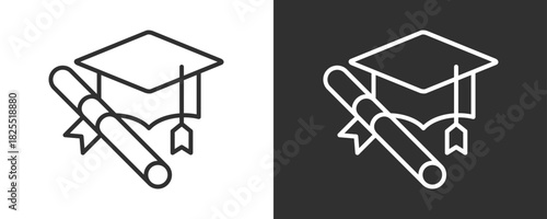 Scholar Icon Set Vector Collection Isolated In Black And White