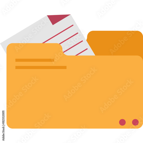 Folder Document Flat Illustration