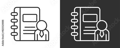 Book Icon Set Vector Collection Isolated In Black And White