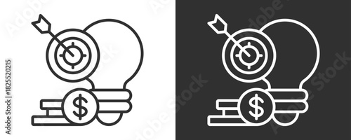 Target Icon Set Vector Collection Isolated In Black And White