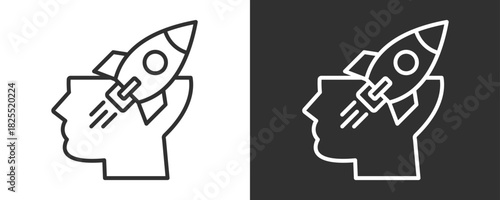 Mind Icon Set Vector Collection Isolated In Black And White