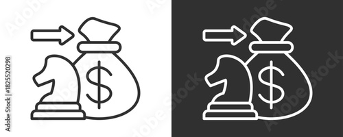 Money Bag Icon Set Vector Collection Isolated In Black And White