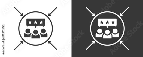 Gathering Icon Set Vector Collection Isolated In Black And White
