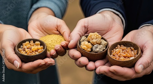 Hands offer magi gifts, gifts honor three kings, gifts bring epiphany