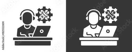 Technical Support Icon Set Vector Collection Isolated In Black And White