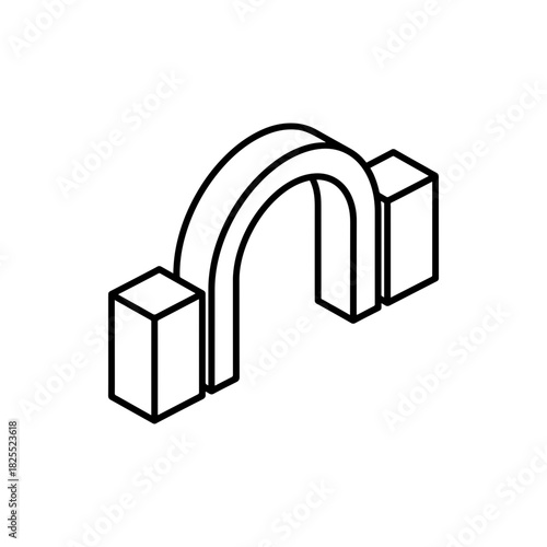 Minimalist archway design element, perfect for contemporary branding or logo creation, conveying strength and stability, a clean and modern aesthetic