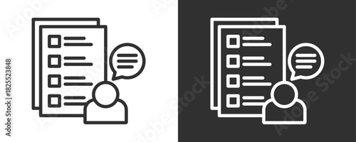 Test Icon Set Vector Collection Isolated In Black And White