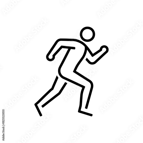 Dynamic running icon for fitness apps and websites, representing speed, agility, and athletic performance in a modern minimalistic design