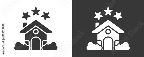 House Icon Set Vector Collection Isolated In Black And White
