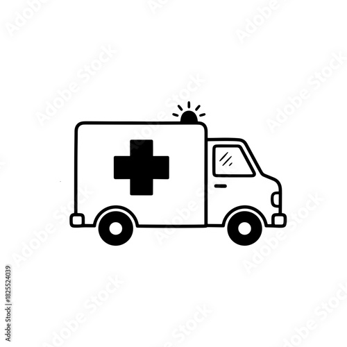 Urgent care transport: Quick ambulance arriving for emergency medical response. Modern vector graphic for healthcare, hospitals, and fast medical services