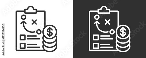 Financial Planning Icon Set Vector Collection Isolated In Black And White