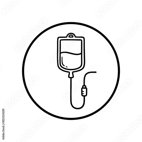 Essential IV Drip Graphic: Modern Healthcare & Wellness Symbol, Perfect for Medical Infographics, Clinic Branding, and Health Tech Designs, originally a vector