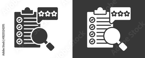 Evaluation Icon Set Vector Collection Isolated In Black And White