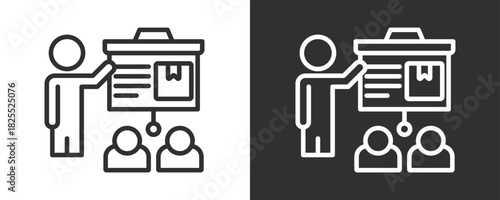 Presentation Icon Set Vector Collection Isolated In Black And White
