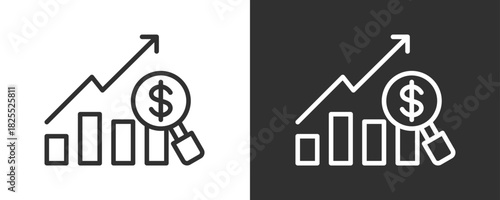 Analytic Icon Set Vector Collection Isolated In Black And White