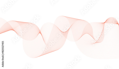 Abstract wave element for design. Digital frequency track equalizer. Stylized pink line art background. 