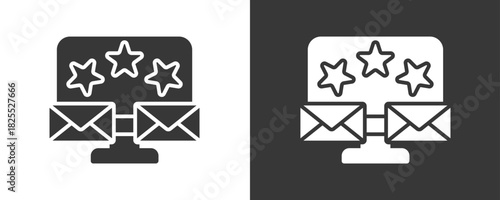 Review Icon Set Vector Collection Isolated In Black And White