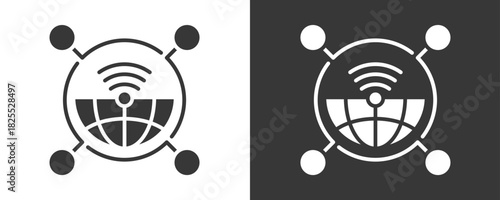 Wireless Connection Icon Set Vector Collection Isolated In Black And White