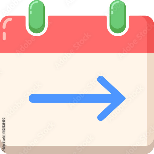 Calendar with Arrow Pointing Right Illustration