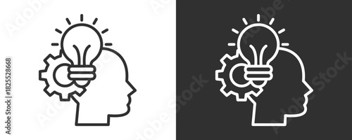 Thinking Icon Set Vector Collection Isolated In Black And White