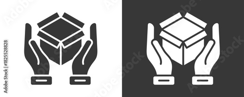 Open Box Icon Set Vector Collection Isolated In Black And White