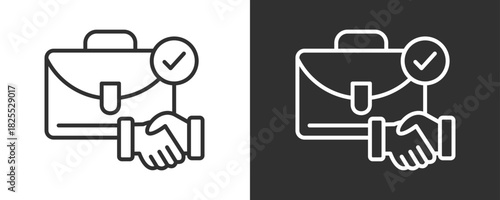 Hired Icon Set Vector Collection Isolated In Black And White