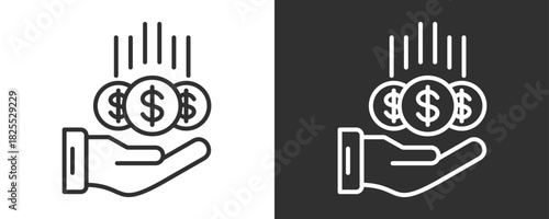 Salary Icon Set Vector Collection Isolated In Black And White