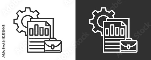 Job Icon Set Vector Collection Isolated In Black And White