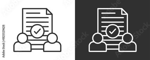 Contract Icon Set Vector Collection Isolated In Black And White