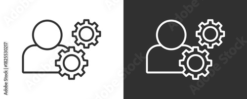 Setting Icon Set Vector Collection Isolated In Black And White