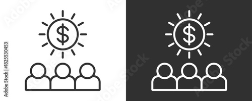 Team Icon Set Vector Collection Isolated In Black And White
