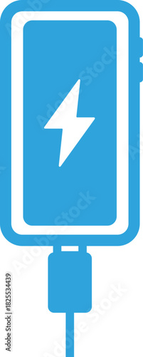 充電中の携帯電話のフラットアイコン