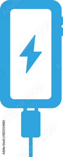 充電中の携帯電話のフラットアイコン