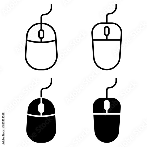Mouse click symbol icon set