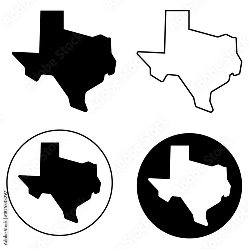 Texas map symbol icon set
