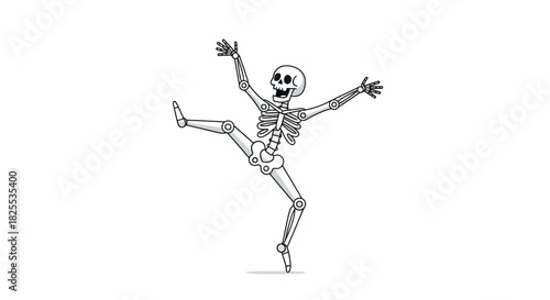 Get your spooky season groove on with this fun dancing skeleton, perfect for Halloween party invites or playfully macabre designs