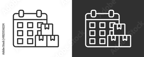 Calendar Icon Set Vector Collection Isolated In Black And White