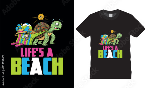 Life is a beach Summer Typography vector t shirt design.