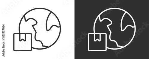 Worldwide Icon Set Vector Collection Isolated In Black And White