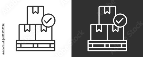 Pallet Icon Set Vector Collection Isolated In Black And White