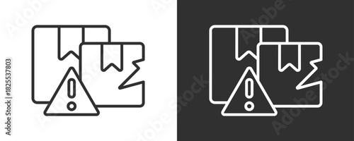 Package Icon Set Vector Collection Isolated In Black And White