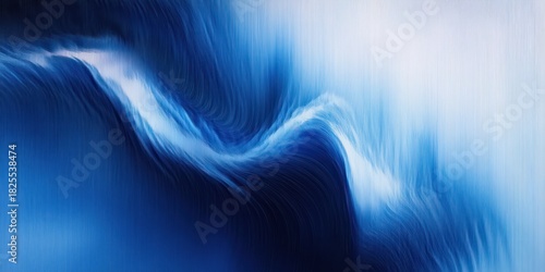 flowing blue abstract waves of textured strokes and luminous highlights suggesting calm motion and serene energy