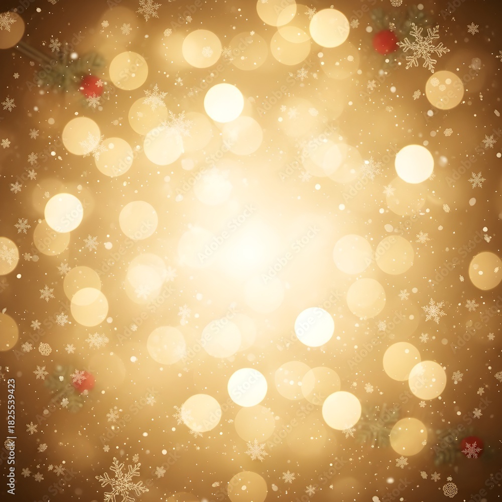 Obraz premium Luxurious Christmas background with soft golden lights