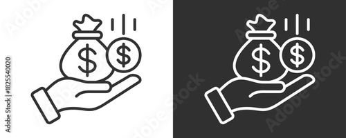 Dividens Icon Set Vector Collection Isolated In Black And White